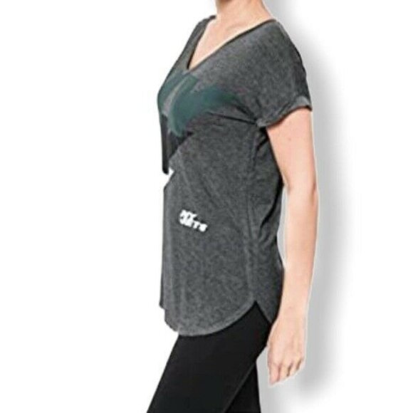 NFL Team Apparel V-Neck Short Sleeve Women's Tee-Shirt Dark Gray Size XL - Picture 2 of 10